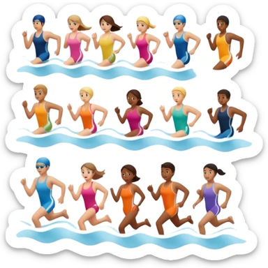natación carrera bicicleta  sticker