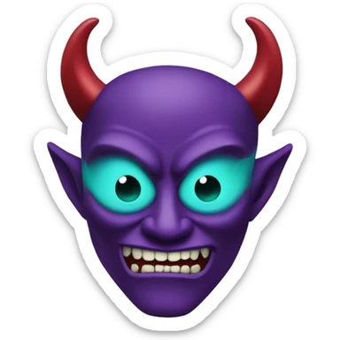 Face: Purple
Demon Mask: Maroon
Horns: Blue
Mouth: Red
Demon Eyes: Cyan
Regular Eyes: Green sticker