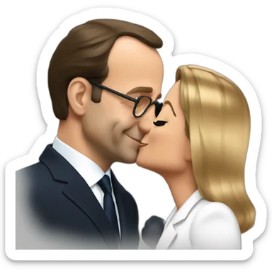Hollande kiss Macron sticker