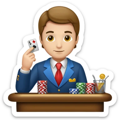 casino cashier man sticker
