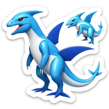 Shiny Glossy Oily Futuristic Latios-Gabite-Amaura-Salandit-Helioptile-fusion (full body) sticker