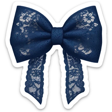 navi blue bow with lace sticker