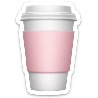 Pastel pink coffee cup sticker