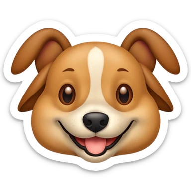 Crea un emoji de un perro con una mosca sobre el sticker
