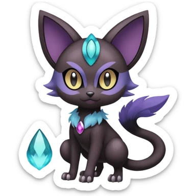 Smooth Edgy Cool Dark Dusky Gloomy Meloetta-Purrloin-Gatomon-Trico-Pokémon-Fakémon-fusion-hybrid-creature sticker