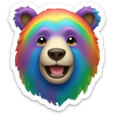 Rainbow bear sticker