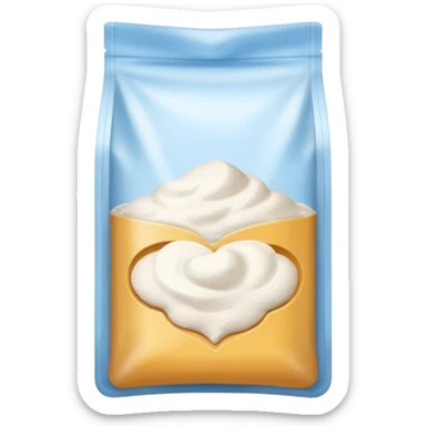 A clear baggie filled with baking powder sticker