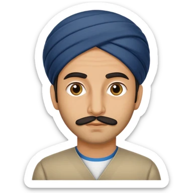 Portrait of a male Iranian civilian with a neutral expression 1980 sticker