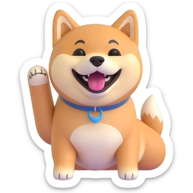 shiba inu, laughing sticker