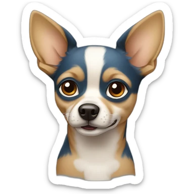 Chien de type chihuaha de 9 ans couleur bleu et tan visage sticker