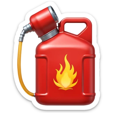 simple red gasoline canister plain pouring drops of diesel no fire sticker