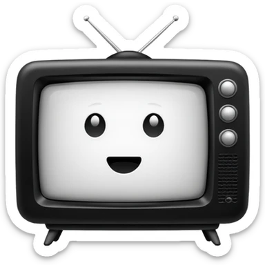 fuzzy screen TV in the Ring movie sticker