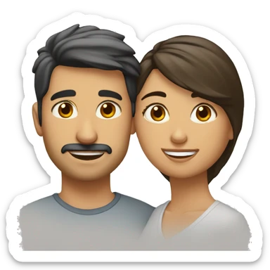 pareja blanca besándose  sticker