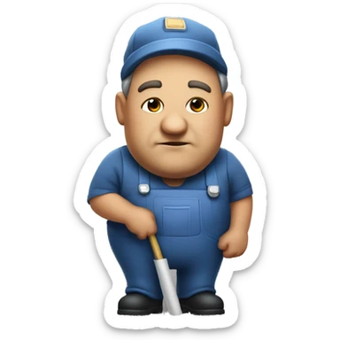 fat janitor with big ears sticker