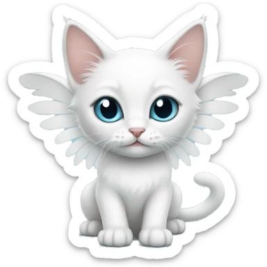 White kitten with wings  sticker