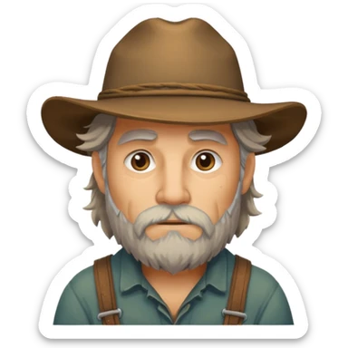 Zander as a grizzled mountain man sticker