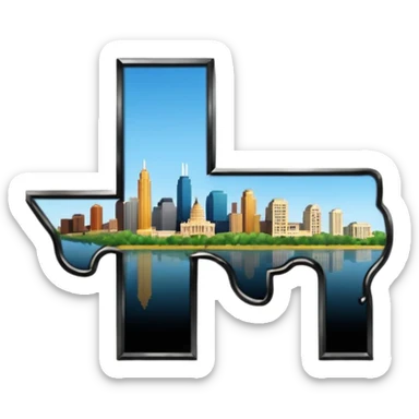 Austin Texas Location as letters sticker