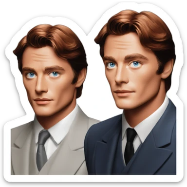 Alain Delon young butler blue eyes short red hair sticker