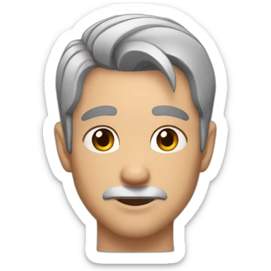 trainer man with short gray hair and with tattoo on his neck sticker