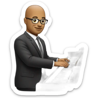 Un mec nu qui joue du piano sticker