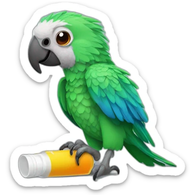 drug addicted parrot sticker