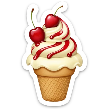 ice cream with cherry on top sticker