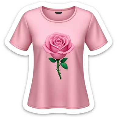 A 3D cartoon rose-pink women’s top with short sleeves, soft fabric texture, gentle lighting, isolated on plain background. plain no textures. sticker
