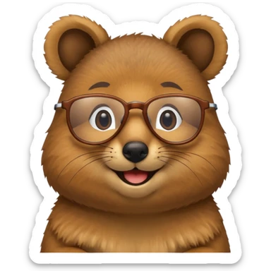 work with desktop quokka wearing glasses sticker