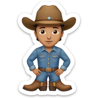 A realistic cowboy sticker