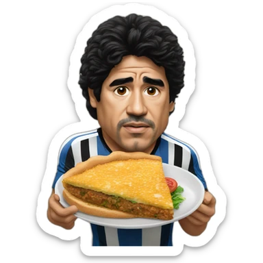 Maradona eating milanesa sticker