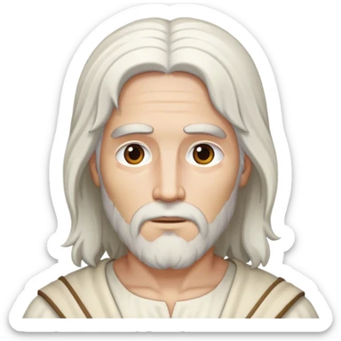 Jesus with white hair sticker