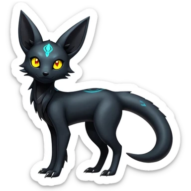 Shiny Dark Edgy Majestic Sophisticated Modern Gothic Gloomy Futuristic Salandit-Umbreon-Delcatty-Hybrid (Full body) sticker