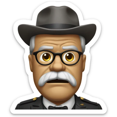 Theodore Roosevelt foaming at mouth sticker
