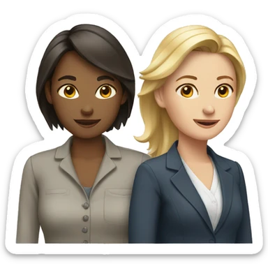 3 female work colleagues sticker