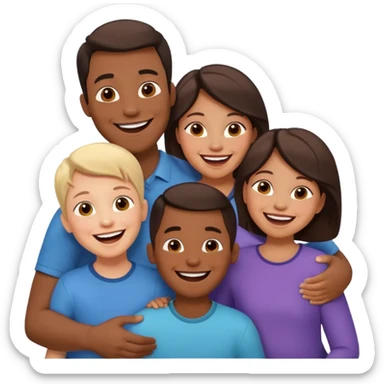 an american couples with 3 children in the age of school sticker