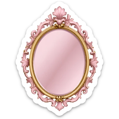  Vintage ornate rococo pale pink mirror sticker
