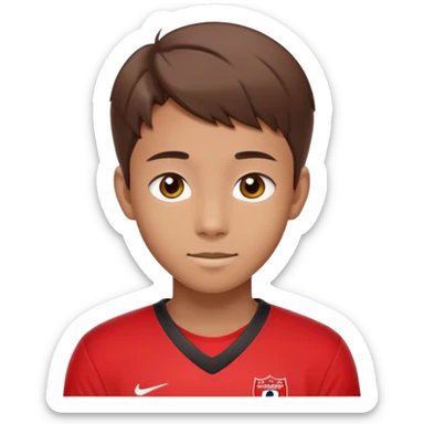 - Nam
- 15 tuổi
- Da vàng
- Tóc nâu, ngắn vuốt chéo bên tráo
- Mặt dài, Cười mỉm, Mắt to
- Áo bóng đá màu đỏ
 sticker