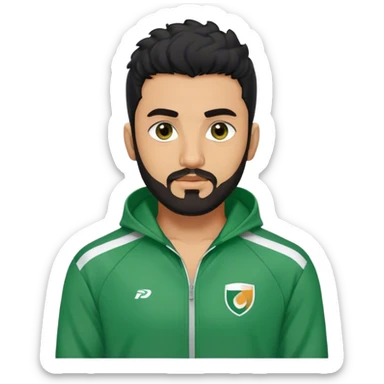 Abdul Ali : Age: Late 20s
Appearance: A strong-built South Asian man with permed hair black hair, a close shave beard, and dark brown eyes.
Outfit: Green player tracksuit  sticker
