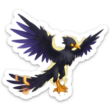 Fantasy legendary godly dark bird shadow-type-Phoenix Fakemon full body sticker