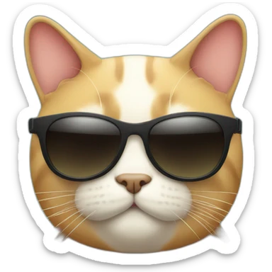 fat cat with sunglass full body  sticker