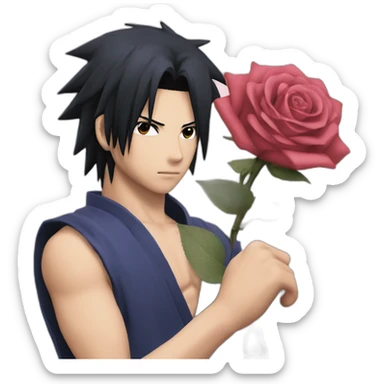 Sasuke qui offre une rose sticker