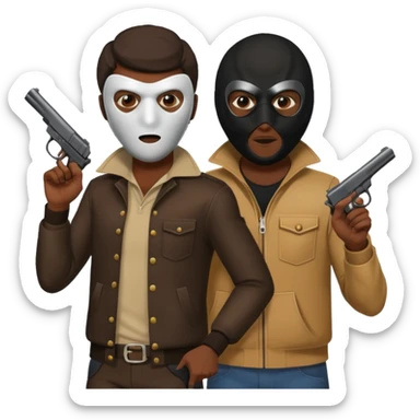 Chicago savage standing over his opposition pointing his gun and put one of those old 1970 burglary shisty mask sticker