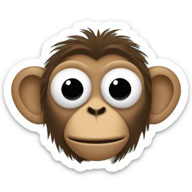 monkey covering eyes with hair sticker