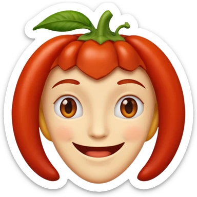 a smiling face with paprika sticker