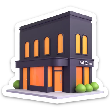 partly pink stylish beauty salon building sticker