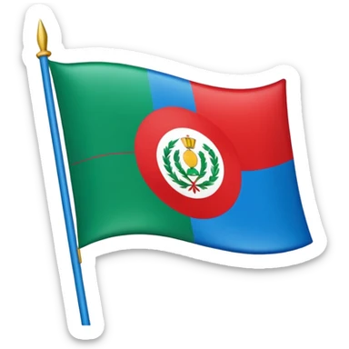 emoji de bandera gitana azul verde y círculo  ROJO en el centro  sticker