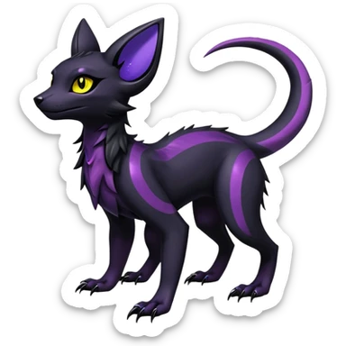 Shiny Dark Edgy Majestic Sophisticated Modern Gothic Gloomy Futuristic Salandit-Umbreon-Delcatty-Hybrid (Full body) sticker