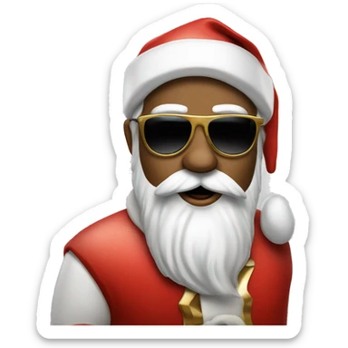 "Fashionable Santa with sunglasses and a cigarette in his mouth." sticker