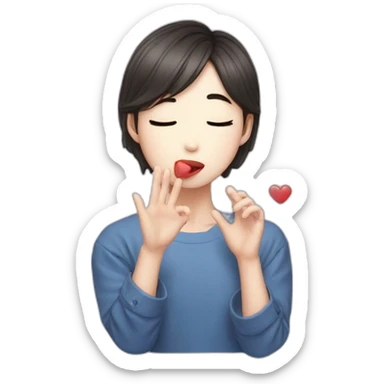 Korean idol sending kiss sticker