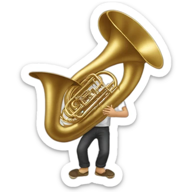 Barefoot tuba player sticker